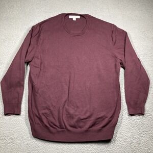 Amazon Essentials Sweater Mens 2XLT Burgundy Long Sleeve Pullover Casual Cotton
